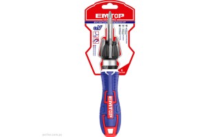 Destornillador Cricket y Puntas Emtop ESDRH 8pzs Destornillador Cricket y Puntas Emtop ESDRH 8pzs