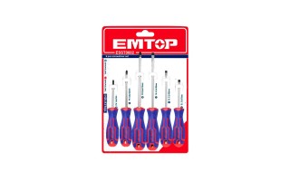 Destornilladores Emtop ESST0602 6pzs Cruz y Plano Destornilladores Emtop ESST0602 6pzs Cruz y Plano
