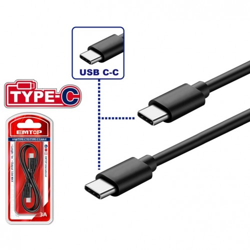 Cable para Celular Emtop EUCC02 Tipo C - Tipo C 1m