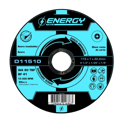 Disco de Corte Metal Energy D11510 115mm x 1mm