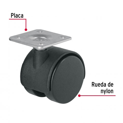 Rueda Fiero 44384 tipo Yoyo con Placa 40mm