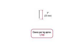 Clavos para Madera Fiero 44813 25mm 1kg (1,740u)