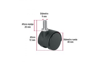 Rueda Fiero 49696 con Espiga Roscada 40mm