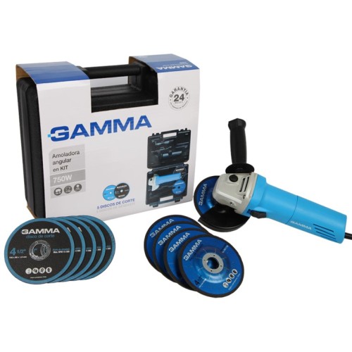 Amoladora Angular Gamma G1910KAR 115mm 750W +Accesorios