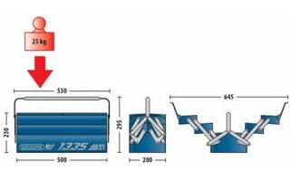 Caja de Herramientas Gedore 1335 Metal. 5 comp. Caja de Herramientas Gedore 1335 Metal. 5 comp.