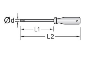 Destornillador Torx Gedore 163BTX T25