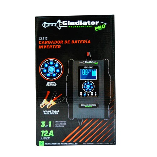 Cargador de Batería Inverter Gladiator Pro 812 12V-24V