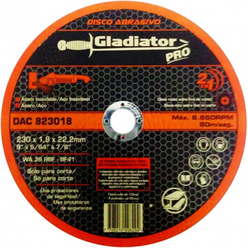 Disco de Corte Metal Gladiator Pro 230mm x 1,8mm