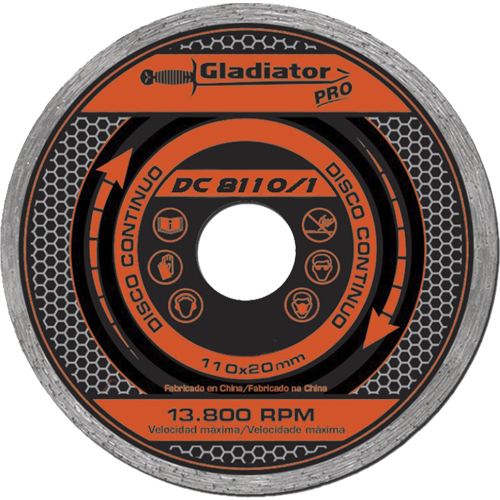 Disco de Corte Gladiator Pro Diamante Continuo 110mm