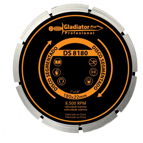 Disco de Corte Gladiator Pro Diamante Segmentado 180mm