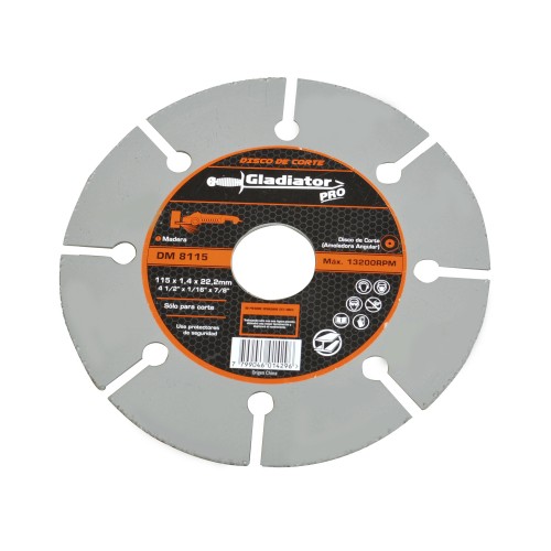 Disco de Corte para Madera Gladiator Pro DM-8115 115mm