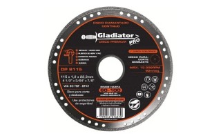 Disco de Corte Diamantado Gladiator Pro DP-8115 115mm Disco de Corte Diamantado Gladiator Pro DP-8115 115mm
