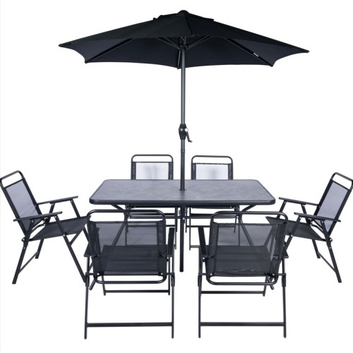 Mesa, Sillas y Sombrilla Goleader GL-72831 8pzs Negro