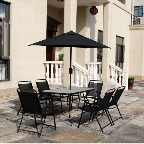 Mesa, Sillas y Sombrilla Goleader GL-72831 8pzs Negro