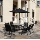Mesa, Sillas y Sombrilla Goleader GL-72831 8pzs Negro