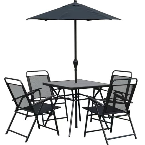 Mesa, Sillas y Sombrilla Goleader GL-72833 6pzs Negro
