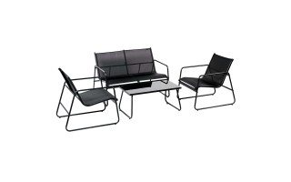 Mesa y Sillas Goleader GL-72856 4pzs Negro Mesa y Sillas Goleader GL-72856 4pzs Negro
