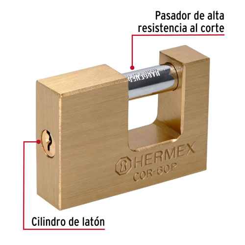 Candado Hermex 22518 Anticizalla 60mm