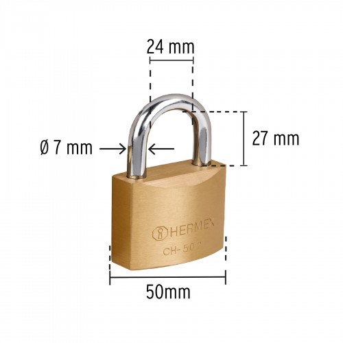 Candado Hermex Basic 23519 Hierro 50mm x12u