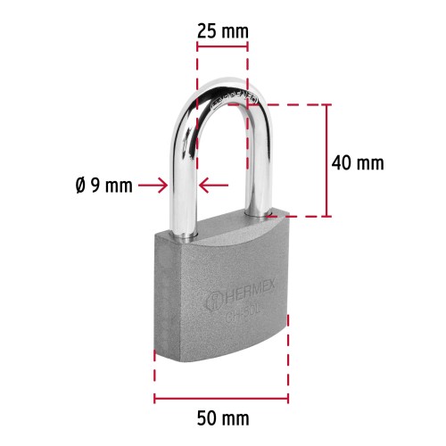 Candado Hermex 43328 Hierro 50mm Cromado