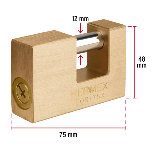 Candado Hermex 43353 75mm Horizontal