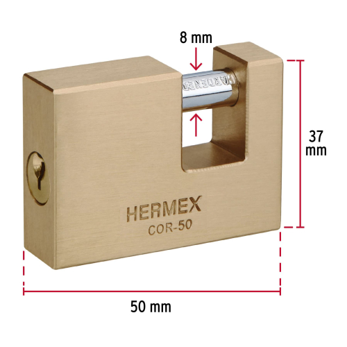 Candado Hermex 43355 50mm Horizontal