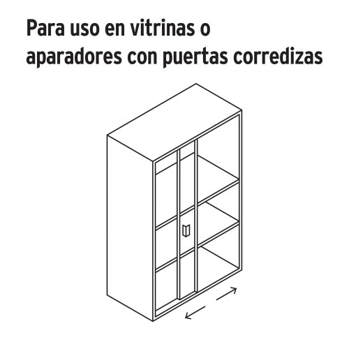 Cerradura Corrediza Hermex 43535 para Vitrinas