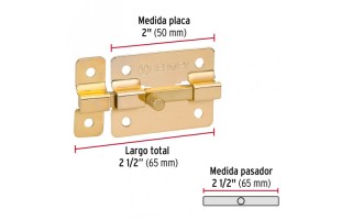 Cerrojo Pasador Hermex 43724 2'' Latón Cerrojo Pasador Hermex 43724 2'' Latón