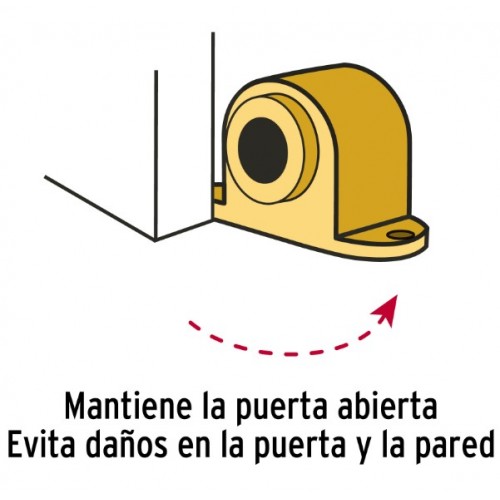 Tope para Puerta Hermex 43781 Magnético Latón