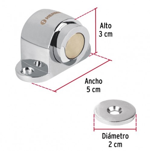 Tope para Puerta Hermex 43782 Magnético Cromo