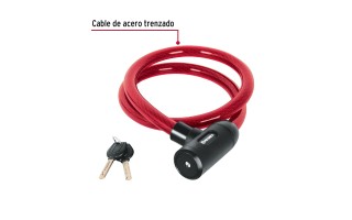 Candado con Cabo de Acero Hermex 43921 20mm 1,2m Candado con Cabo de Acero Hermex 43921 20mm 1,2m
