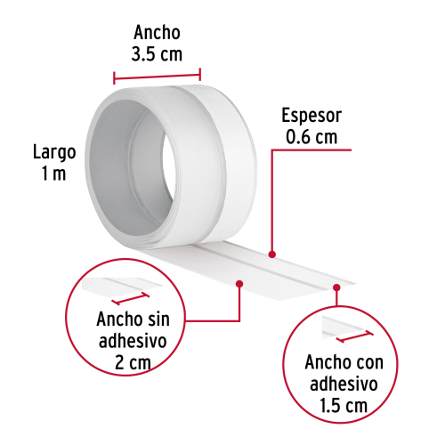 Cinta Guardapolvo Hermex 48467 35mm 1m Transparente Cinta Guardapolvo Hermex 48467 35mm 1m Transparente