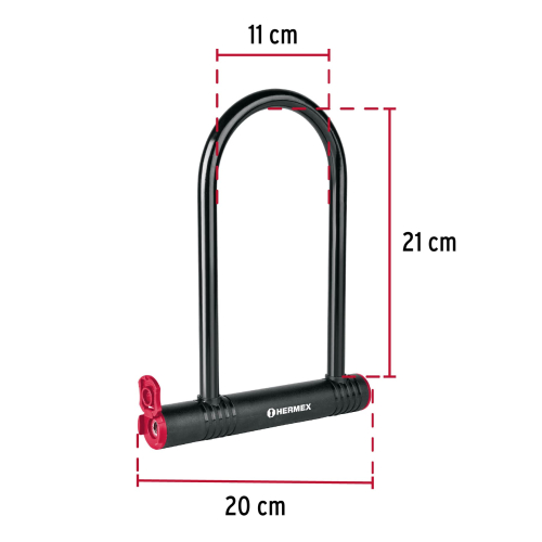 Candado tipo U Hermex 49620 110x210mm