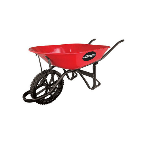 Carretilla Herragro 1000 Metal. 76L Rueda Macisa Rojo