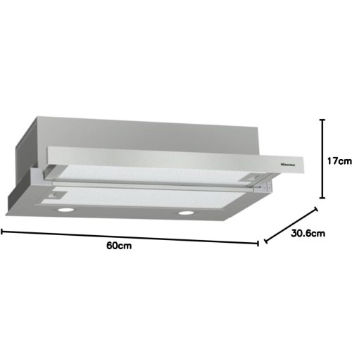 Extractor Campana Hisense CH6TL4BX 60cm Inox.