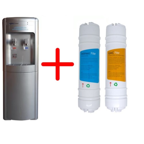 Bebedero Dispensador Hydro Clean F/C de Pie Plateado + Filtros