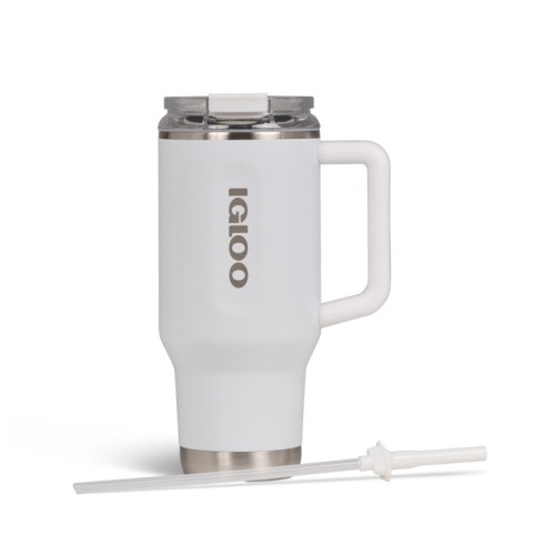 Vaso Térmico con Pajita Igloo 71221 950ml Blanco