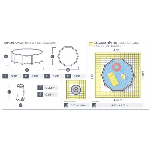 Piscina Intex 26712 Estructura Redonda 6503L con Filtro