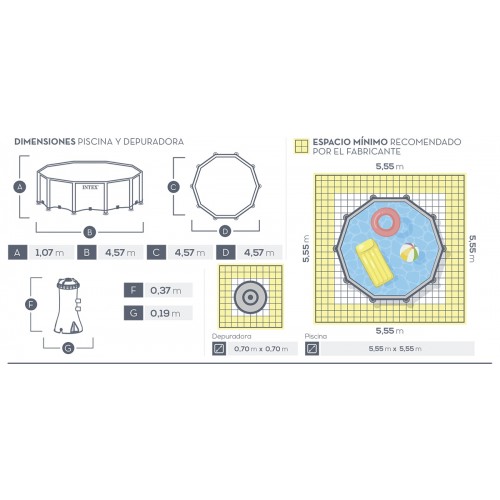 Piscina Intex 26724 Estructura Redonda 14614L + Filtro