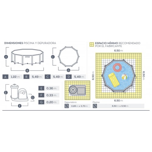 Piscina Intex 26732 Estructura Redonda 24311L + Filtro