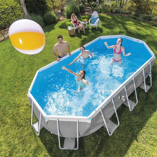 Piscina Intex 26796 Estructura Oval 13365L + Filtro