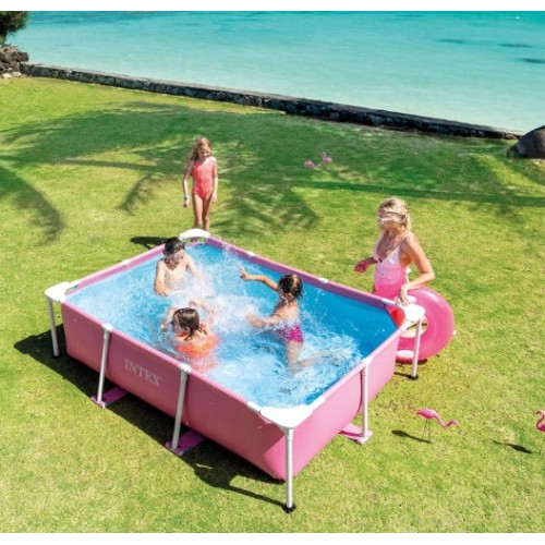 Piscina Intex 28266 Estructura Rectangular 1627L Rosado