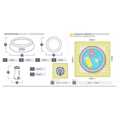 Piscina Intex 28168 Borde Inflable 14141L c/ Filtro