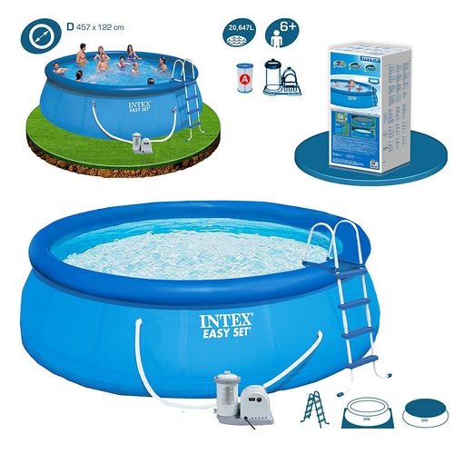 Piscina Intex 28176 Borde Inflable 20647L c/ Filtro