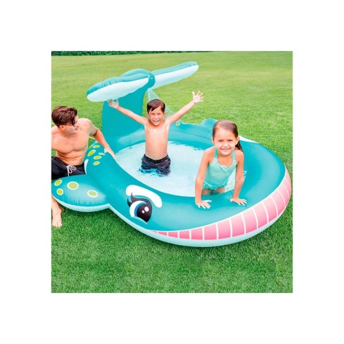 Piscina Intex 57440 Inflable 200L Ballena con Rociador