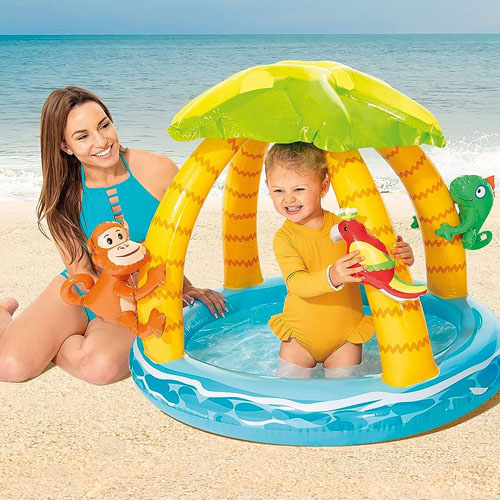 Piscina para Bebés Intex 58417 Inflable 45L Isla Tropical