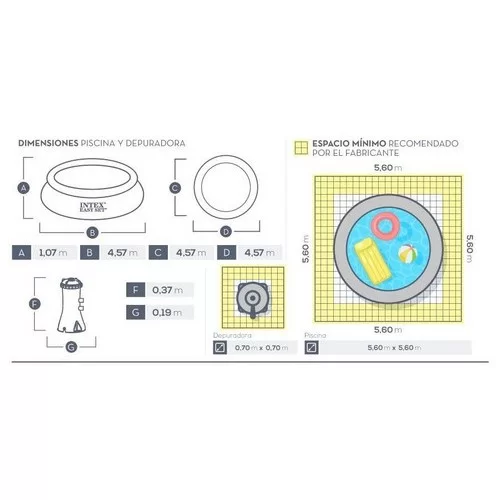 Piscina INTEX 28166 Borde Inflable 12.430 Litros Filtro