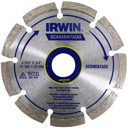 Disco de Corte Irwin 13892 Diamante Segmentado 110mm