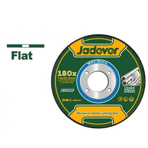 Disco de Corte Acero Inox. Jadever JDAC1371 180mmx1,6mm