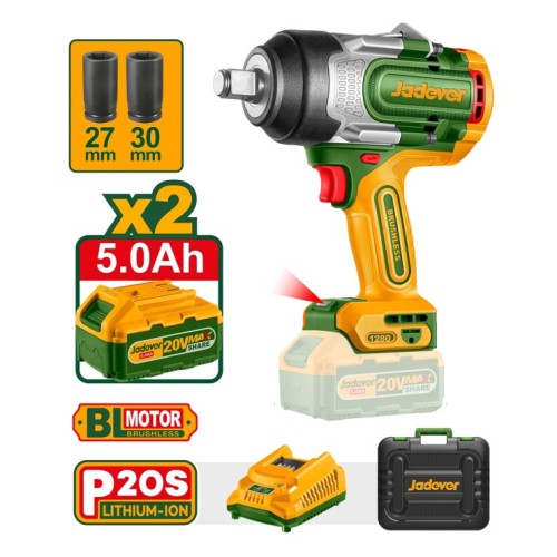 Llave de Impacto a Batería Jadever enc.3/4'' 1280Nm 20V